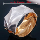 Silver Alloy Wide Cuff Bracelets for Women