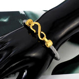 Punk Titanium Steel Wire Bracelet Hooks Charm Cuff Bracelets For Women