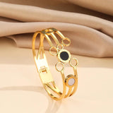 Stainless Steel Bangle with Roman Numerals Charms