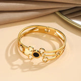 Stainless Steel Bangle with Roman Numerals Charms