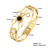 Stainless Steel Bangle with Roman Numerals Charms