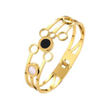 Stainless Steel Bangle with Roman Numerals Charms