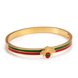 Plated Bee Charm Bangle Wedding Party Cuff Bracelet