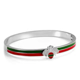 Plated Bee Charm Bangle Wedding Party Cuff Bracelet