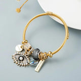 DIY Devil's Eye Crystal Pendant Charm Bracelet