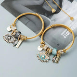 DIY Devil's Eye Crystal Pendant Charm Bracelet