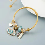 DIY Devil's Eye Crystal Pendant Charm Bracelet