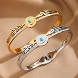 Waterproof Stainless Steel Devil Eye Charm Bangle