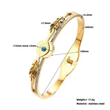 Waterproof Stainless Steel Devil Eye Charm Bangle