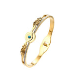Waterproof Stainless Steel Devil Eye Charm Bangle