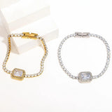 Stainless Steel Zircon Bracelet Bling Rhinestone Bangle