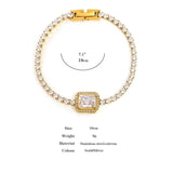 Stainless Steel Zircon Bracelet Bling Rhinestone Bangle