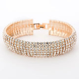 Crystal Wedding Bracelet Full Rhinestone Bride Love Charm