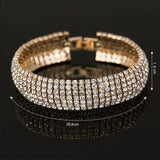 Crystal Wedding Bracelet Full Rhinestone Bride Love Charm
