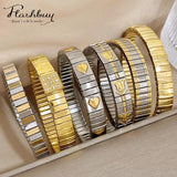 Chunky Charm Stainless Steel Bracelet Bangle for Women