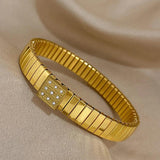 Chunky Charm Stainless Steel Bracelet Bangle for Women