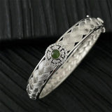 Green Zircons Engagement Bracelets Bride Jewelry Charm Women Vintage Punk