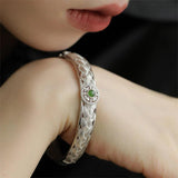 Green Zircons Engagement Bracelets Bride Jewelry Charm Women Vintage Punk