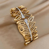 Vintage Inlaid Rhinestone Zircon Wide Bangles Bracelets for Women