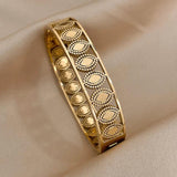 Vintage Inlaid Rhinestone Zircon Wide Bangles Bracelets for Women
