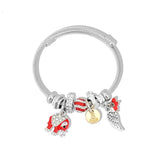 Stainless Steel Cuff Bracelet Elephant Charm Bangle