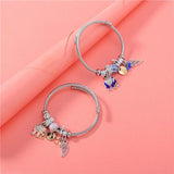 Stainless Steel Cuff Bracelet Elephant Charm Bangle