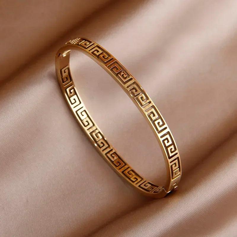 Stainless Steel Geometric Charm Bracelet for Women