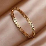 Stainless Steel Geometric Charm Bracelet for Women