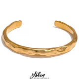 Minimalist Tarnish Stainless Steel Bangle Bracelet