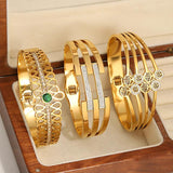 Stainless Steel Evil Eye Bracelet Italian Charm Bangle Cross Wristband Gift