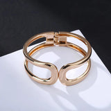Punk Wide Wire Bracelet Hollow Charms Statement Cuff Bangle