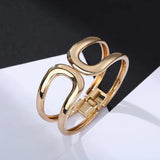 Punk Wide Wire Bracelet Hollow Charms Statement Cuff Bangle