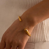 Youthway Stainless Steel Asymmetrical Open Bracelet for Women