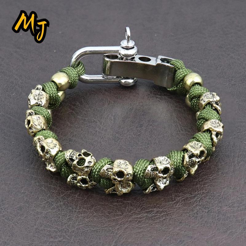 Vintage Gothic Skull Bracelet Men Punk HipHop Motorcycle Party