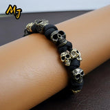 Vintage Gothic Skull Bracelet Men Punk HipHop Motorcycle Party