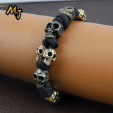 Vintage Gothic Skull Bracelet Men Punk HipHop Motorcycle Party
