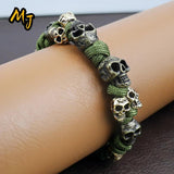 Vintage Gothic Skull Bracelet Men Punk HipHop Motorcycle Party