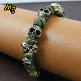 Vintage Gothic Skull Bracelet Men Punk HipHop Motorcycle Party