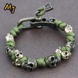 Vintage Gothic Skull Bracelet Men Punk HipHop Motorcycle Party