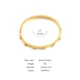 Square Zircon Stainless Steel Bangles Bracelets for Women