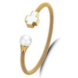 Heart Charm Bracelets Women Gift Cable Wire Stainless Steel Bangles