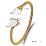 Heart Charm Bracelets Women Gift Cable Wire Stainless Steel Bangles
