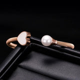 Heart Charm Bracelets Women Gift Cable Wire Stainless Steel Bangles