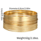 14Pcs Women Bracelets Bangle Sets Punk Bohemian Decorative Golden Cuff Metal