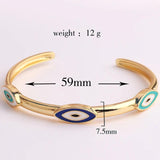 Boho Evil Eye 18K Plated Bangles Bracelets for Women Vintage Charm