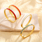Custom Enamel Charm Bangle with Ruby and Sapphire