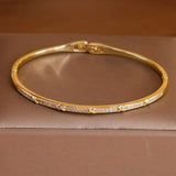 Classic Zirconia Cross Charm Bracelet 14K Plated Knot Bangle