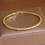 Classic Zirconia Cross Charm Bracelet 14K Plated Knot Bangle