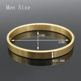 Men Stainless Steel Round Bangle & Bracelet Matte Charm Jewelry