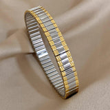 Zircon Heart Flower Bangle Bracelet Stainless Steel Women Jewelry